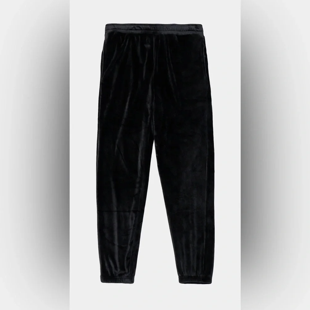 NWOT Sacre Solei Velour Track Pants in Black Size M
